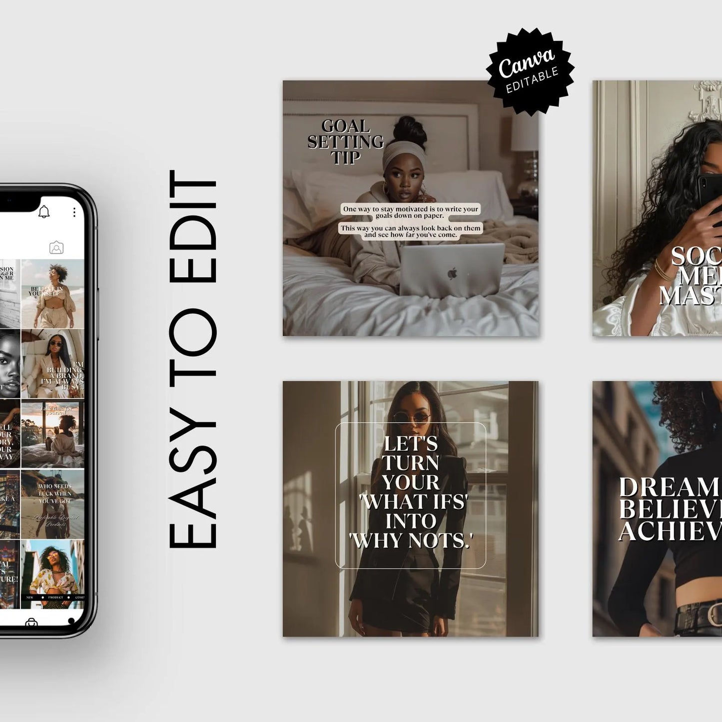 Melanin Faceless Instagram Posts Templates