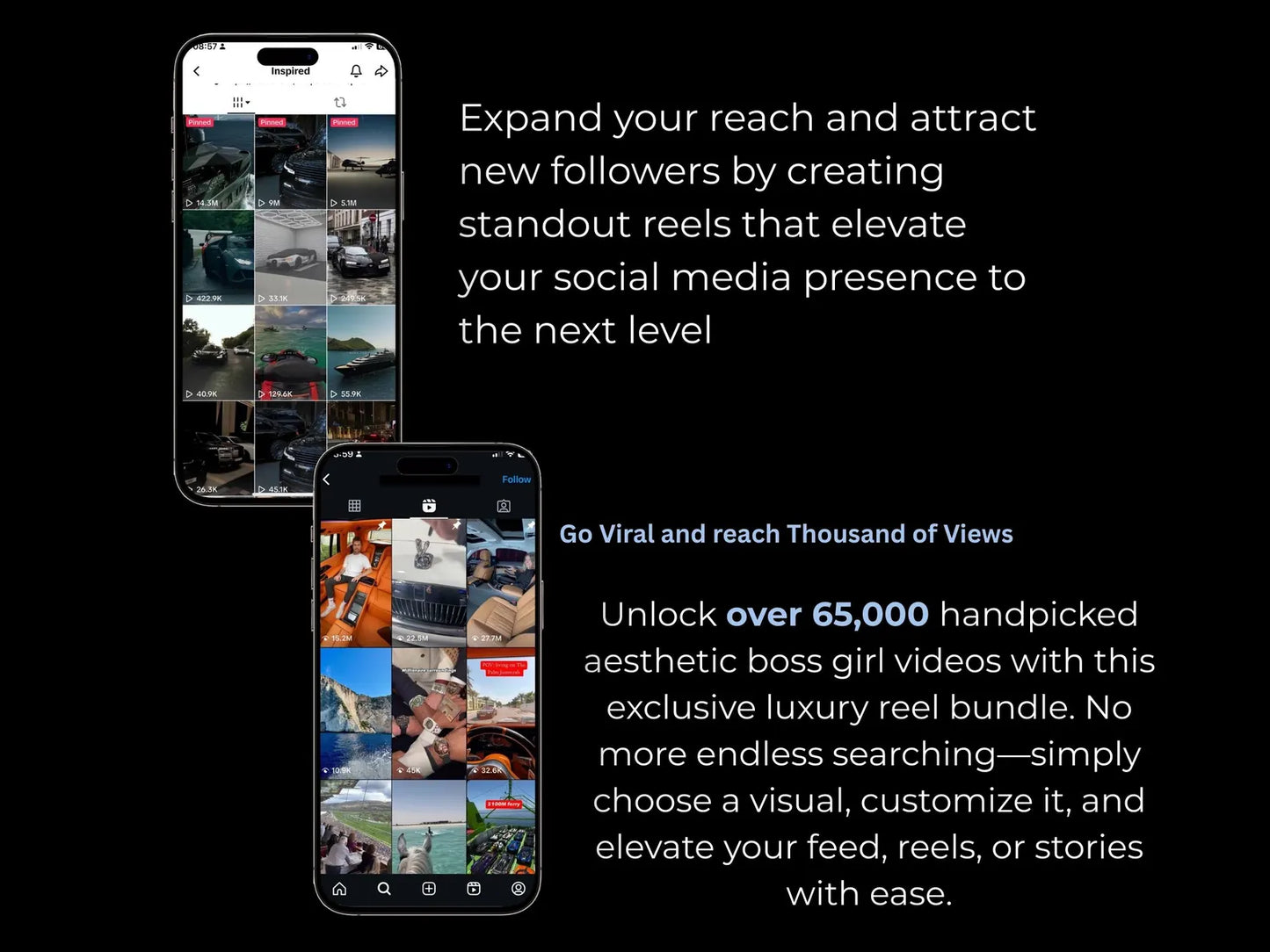 65K + Viral Luxury Rich Lifestyle Videos Reels