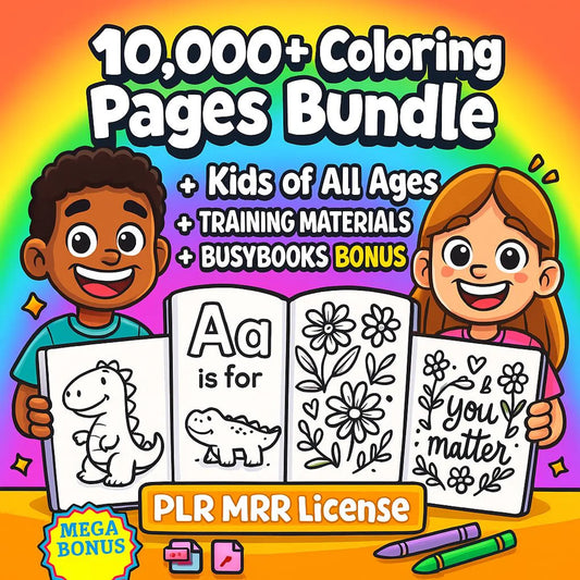 10,000+ Coloring Pages Mega Bundle Kids & Adults